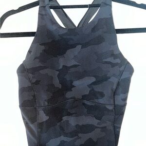 Lululemon Black Gray Camo High-Neck Active Tank
